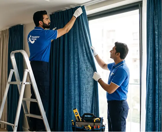 Professional curtain installation in Dubai
