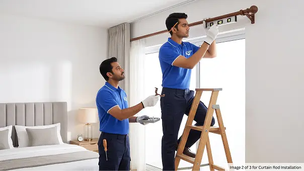 Curtain rod installation in Dubai