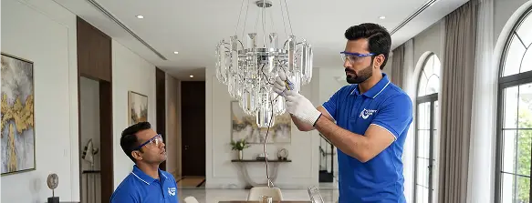 Chandelier installation included services in Dubai