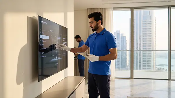 Large TV mounting in Dubai
