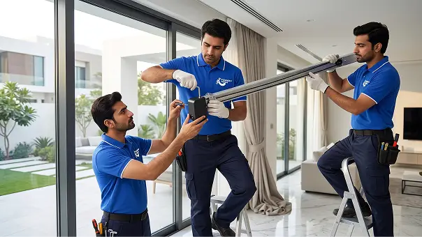 Motorized curtain installation support in Dubai