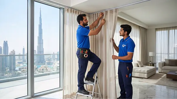 Wave curtain installation in Dubai